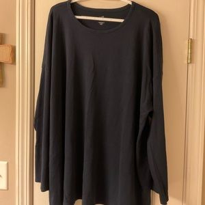 J. Jill plus size loose crew neck tunic top navy